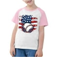 thumbnail image 3 of CFLVAEK Kids 4th of July Shirts Girls Boys Raglan Short Sleeve Tshirt American Flag Baseball Graphic Tees Casual Crewneck Tshirts 4 Years, 3 of 8