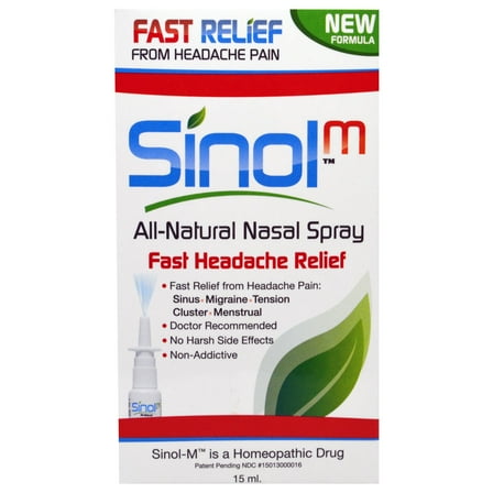 Sinol SinolM All-Natural Nasal Spray Fast Headache Relief 15 ml