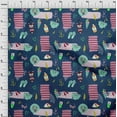 thumbnail image 5 of oneOone Cotton Cambric Navy Blue Fabric Summer Beach Sewing Material Print Fabric By The Yard 42 Inch Wide, 5 of 6