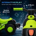 thumbnail image 4 of Qaba Electric Bike, Ride on Bubble Car w/ LED Headlight, Music Green, 4 of 10