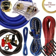 Complete 5000W 0 Gauge Car Amplifier Installation Wiring Kit Amp PK3 0 Ga Blue Bundle