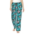 thumbnail image 2 of Goofa Skull Cat Printed Soft Pajama Pants for Women, Wide Leg Comfy Casual Lounge Yoga Pants-Medium, 2 of 9
