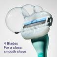thumbnail image 6 of Flamingo Women's Moisture Plus Razor Set with Razor Handle, 2 Blade Refill Cartridges, and Shower Holder, Seafoam, 6 of 9