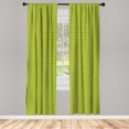 thumbnail image 2 of Ambesonne Xmas 4-Panel Curtains, Wintery Snowy Ornamental Items, 56"x84", Yellow Green Olive Green, 2 of 4