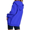 thumbnail image 6 of Hoodies for Women Long Sleeve Drawstring Half Zip Up Pullover Solid Color Drop Shoulder Sweatshirts with Pocket, 6 of 9