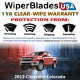 thumbnail image 2 of 2019 Chevrolet Colorado Beam Wiper Blades Wipers w/1yr Warranty (Set of 2) (WiperBladesUSA), 2 of 5