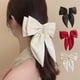 thumbnail image 1 of Lazos de pelo de cola larga de gran tamaño para mujeres y niñas | Accesorios de clip de cinta de malla | Elegantes pasadores grandes | Retención segura | Estilo lindo y dulce | Negro Blanco Rojo, 1 of 7