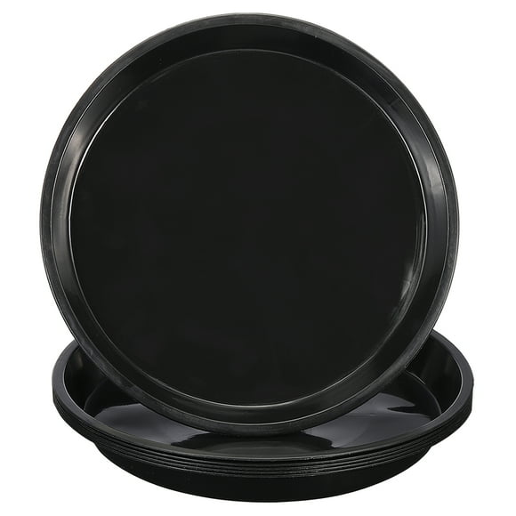 Unique Bargains Plastic Plant Saucer 20 Inch Plant Tray for Pots Round Plant Dish Plant Drip Trays Water Tray Black 6 Pack