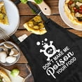 thumbnail image 4 of Funny Cooking Gifts for Women, Don''t Make Me Poison Your Food Black Aprons, Adjustable Kitchen Baking Aprons with Pockets, Sarcastic Apron Gifts, Humor Birthday Gifts for Mom Wife Hostess, 4 of 6