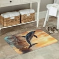 thumbnail image 7 of Rateoe Sailing Dancing Dolphin Pattern Flannel Door Mat Indoor Outdoor Entrance, Waterproof All-Weather Doormat,Fade Resistant, Low Profile Entryway Mat 16x24in, 7 of 7