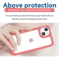 thumbnail image 2 of Case for iPhone 14 Case Slim Dropproof [Defend from Drop/Scratch/Slip/Fingerprint] Clear Acrylic Hard Back Soft TPU Bumper Hybrid Phone Cover for iPhone 14-Red, 2 of 16