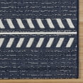 thumbnail image 4 of Gertmenian Paseo Moran Stripe Bohemian Striped Navy/ White Area Rug, 8x10, 4 of 7