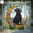 thumbnail image 3 of Labrador Retriever Acrylic Window Hanging, Crescent Moon Suncatcher, Floral Dog Decor, Pet Lover Gift, Moon Ornament, Home Decoration, 3 of 4