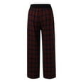 thumbnail image 5 of Bibifish Women's Pants Plaid Wide Leg Pants Elastic Waistband Flowy Fabric Stretchy Loose Fit Daily Wear Pants With Side Pockets, 5 of 8
