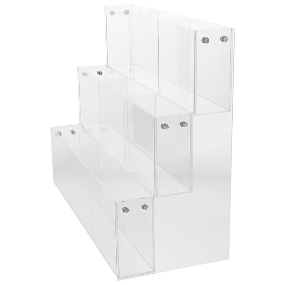 Minkissy Clear Acrylic Document Organizer Rack for Office Papers, Brochures, and Sheet Storage, Desktop File Holder