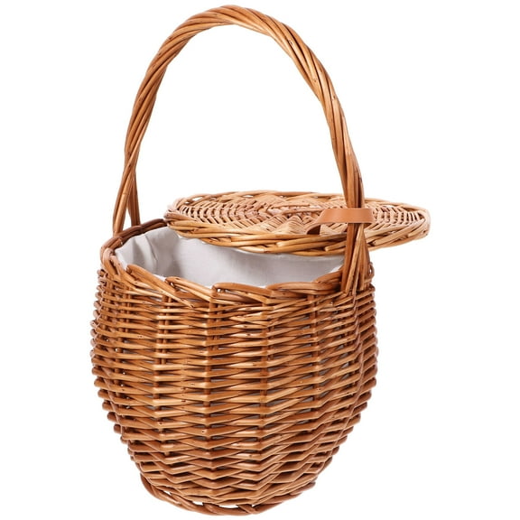 LOLIPPYY Portable Woven Basket Fruit Vegetable Basket Chocolate 1Set