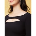 thumbnail image 2 of Steverzon Women's Cut Out Short Sleeves Bodycon Midi Black Party Dress, 2 of 6