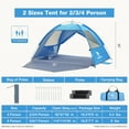 thumbnail image 5 of Beach Tent UPF 50+  Shelter for 2/3/5/6 Person, Lightweight Portable  Shade with Sand Anchor, 5 of 6