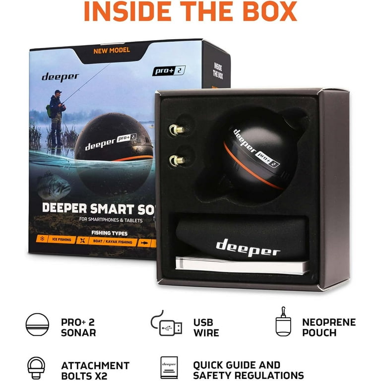 Deeper Pro+2: Wireless Smart Sonar Fish Finder - Walmart.com