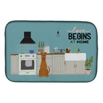 Irish Terrier Kitchen Scene Dish Drying Mat