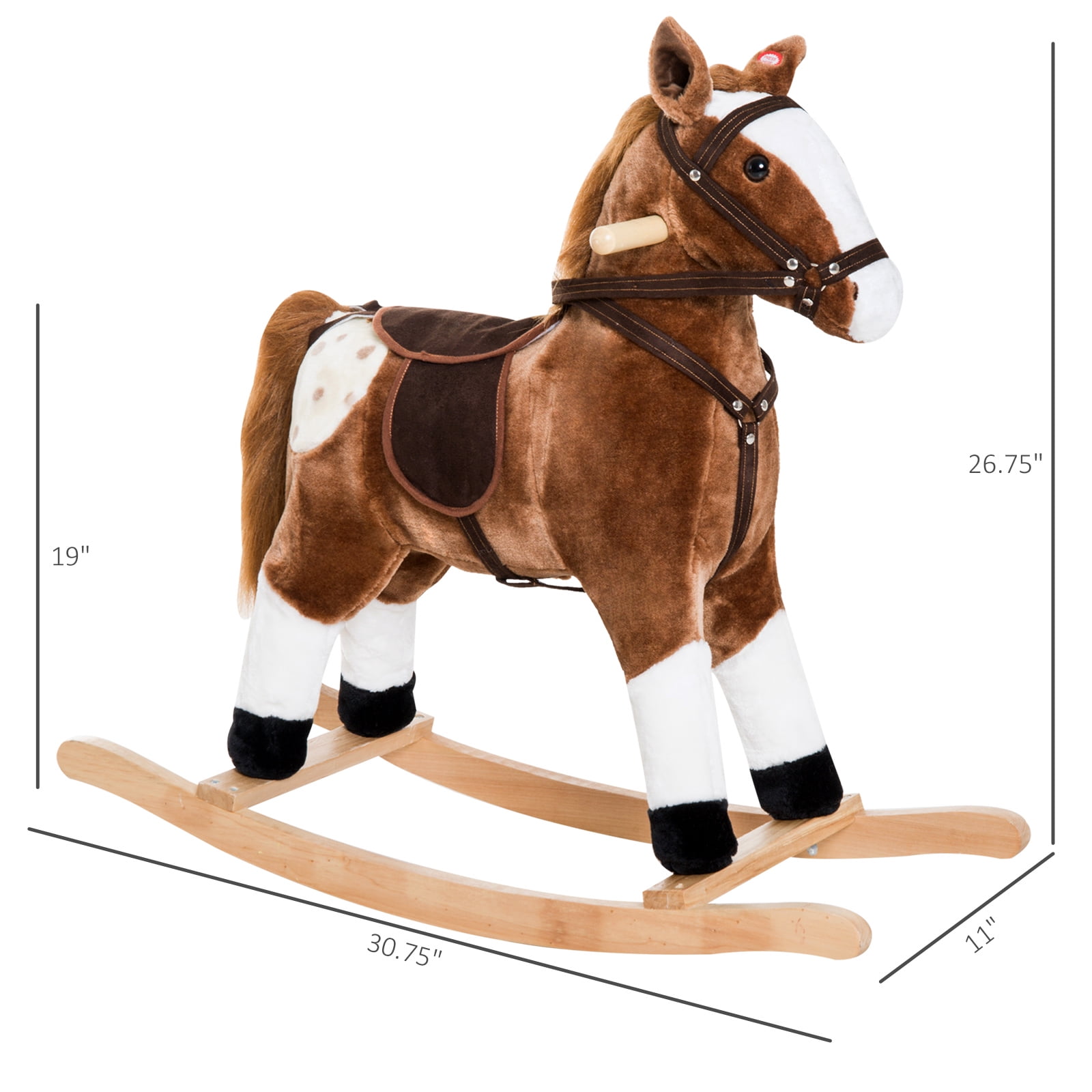 qaba plush rocking horse