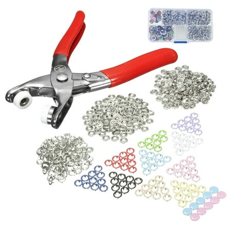 Snap Fastener Pliers Tool Kit 110 Sets Multicolor Copper Press Studs Snap Fasteners Poppers Sewing Clothing Snaps