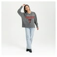 thumbnail image 3 of Women's Gameday Couture  Gray Texas Tech Red Raiders French Terry V-Neck Pullover Sweatshirt, 3 of 6