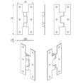 thumbnail image 2 of QCAA Black Steel H-Hinge, for Cabinet Doors, Matte Black, 2 Pack, Made in Taiwan, 2 of 2