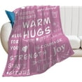 thumbnail image 5 of Warm Hugs Gift Throw Blanket,Warm and Soft Hug Blanket Inspirational Throw Blanket,Sympathy Gift Cancer Chemo Survivor Get Well Caring Gifts for Women After Surgery with Positive Gifts, 5 of 6