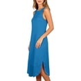 thumbnail image 4 of BUIGTTKLOP Nightgowns for Women Sleeveless Tank Pajmas Dresses Crewneck Side Split Nightshirts Loose Comfy Sleepwear, 4 of 6
