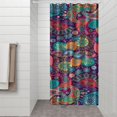 thumbnail image 3 of Small Stall Narrow Shower Curtain 36"W x 72"L – Tropical Bohemian Leaves, Mid-Century Abstract Boho Botanical Bathroom Decor, Vintage Floral Palm Leaf Pattern, Rustic Tribal Folk Style, 3 of 5