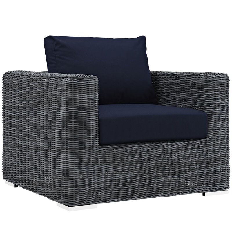 Hawthorne Collections Patio Arm Chair in Canvas Navy Walmart Canada