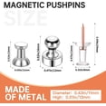 thumbnail image 2 of 12Pack Fridge Magnets for Whiteboard Strong Refrigerator Magnets for Adults Small Push Pin Magnets for Office Classroom Locker Whiteboard Fridge Silver, 2 of 5