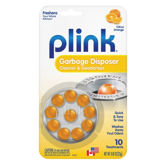 Plink Garbage Disposal Cleaner & Disposer Deodorizer 10 Treatment Pack - Orange Scent