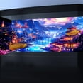 thumbnail image 2 of Blacklight Japanese Anime Black Light Aquarium Background, UV Fish Tank Background Art City Night Scenery Terrarium Background with 10 EVA Double-Sided Tape, 24X12IN, 2 of 5