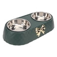 thumbnail image 3 of Tazones De Mascotas Dobles Cuencos De Acero Inoxidable Evitan Soporte De Decoración De Bownot Slip Para Gato De Pequeñas Mascotas Medianas, 3 of 7