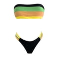 thumbnail image 5 of FAOWME Bikini Set For Women Color Block Strapless Comfortable Elegant Two Piece Swimsuit For Holiday Vacation Beach,Yellow,S, 5 of 5