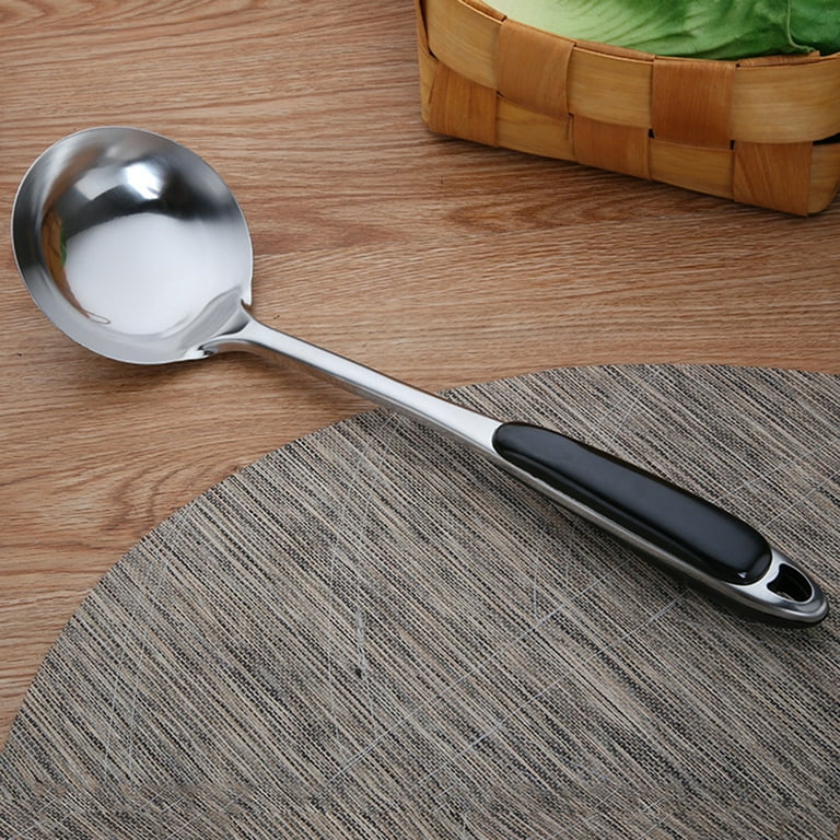 Stainless Steel Thickened Spoon - Creative Long Handle Design For Hot Pot  Soup Ladle - Essential Kitchen Tool For Restaurants - Temu