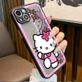 thumbnail image 4 of Funda de teléfono para iPhone 15 14 13 12 Mini 11 Pro Max X XS XR 7 8 Plus 14 + 14Pro silicona Edge mate Coque Hello Kitty Kuromi Melody, 4 of 5