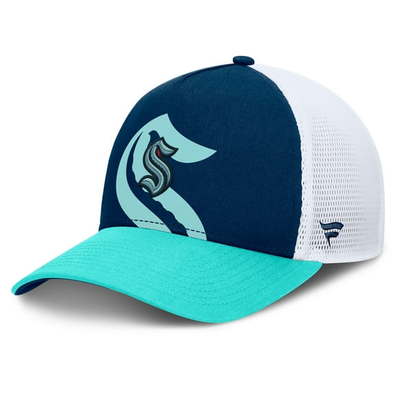 Men's Fanatics Deep Sea Blue/Light Blue Seattle Kraken Authentic Pro A-Frame Rink Adjustable Hat