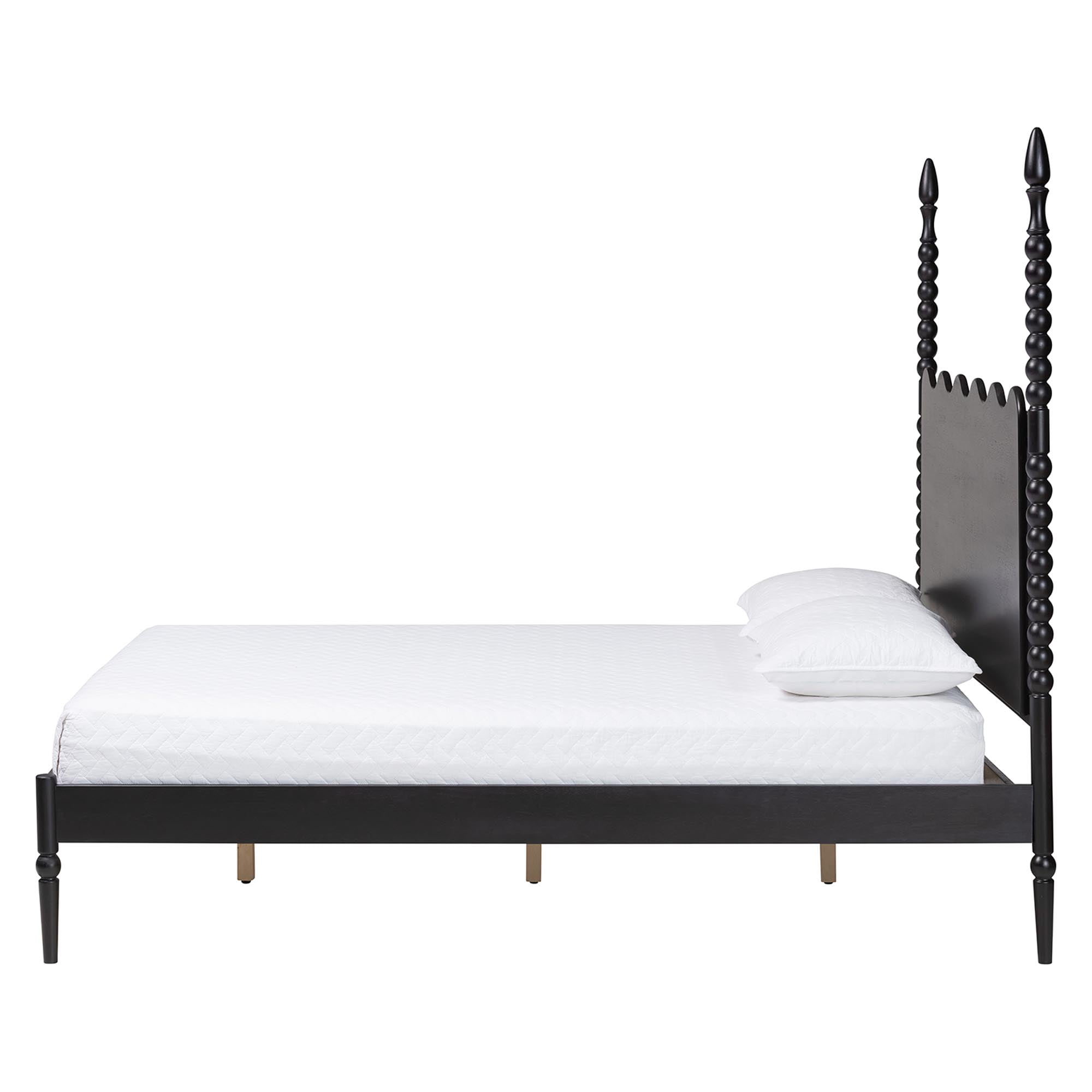 Baxton Studio Brantley Modern Farmhouse Platform Bed, King, Black