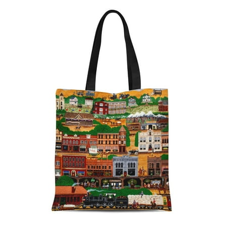 - ASHLEIGH Canvas Tote Bag Historic Pendleton Oregon Western Historical Rodeo Cowboy Wool Cowgirl Reusable Handbag Shoulder Grocery Shopping Bags