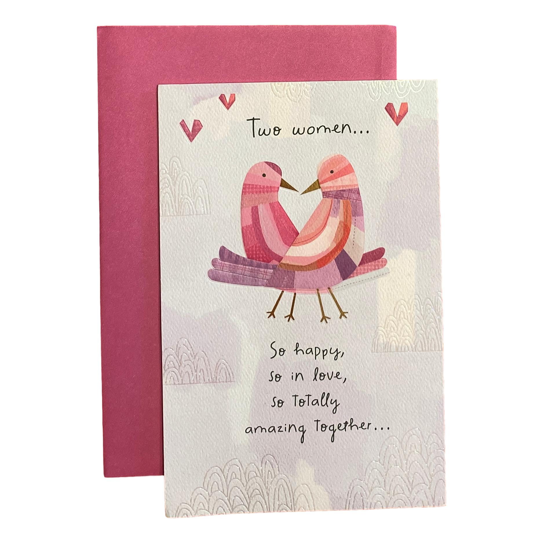 Mother S Day Greeting Card Two Women So Happy So In Love So Totally Amazing Together Two Moms Textured Birds With 2 Birds Heart Walmart Com Walmart Com