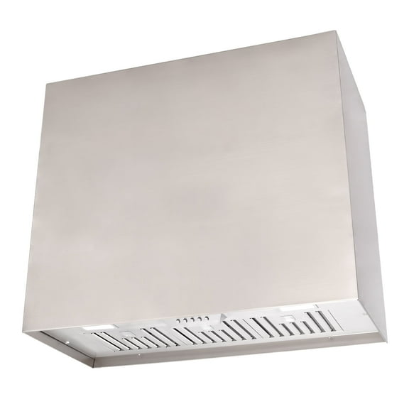 Akicon Stainless Steel Range Hood, Modern Box Ducted Kitchen Hood with Powerful Vent Motor, Wall Mount, 36"W*30"H*14"D, Brushed Stainless