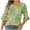 C-Green, variant on ZQUUVOU Women's T-Shirt Casual Printed Floral 3/4 Sleeve V-Neck Ruffle Blouse F-Blue (XL)