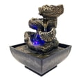 thumbnail image 2 of Fuente de agua de escritorio para interiores, fuente de cascada eléctrica de 4 capas para relajación de rocas de río de agua corriente para decoración Estilo B BLESIY Fuente de mesa, 2 of 8