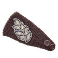 thumbnail image 1 of Crochet Headbands Winter Leaves Pattern with Rhinestones Elastic Head Protector Wide Warm Chunky Hair Accessories for Girls Coffee, 1 of 8