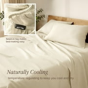 Bare Home Linen Sheet Set - Deep Pocket - Breathable - 4-Pieces - Queen, Natural