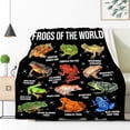 thumbnail image 5 of Frog Blanket Gifts for Men Women Kids Frogs of The World Throw for Frog Lover Super Soft Warm Plush Frog Throw for Sofa Camping Living Room Decor (50" L X 40" W), 5 of 6