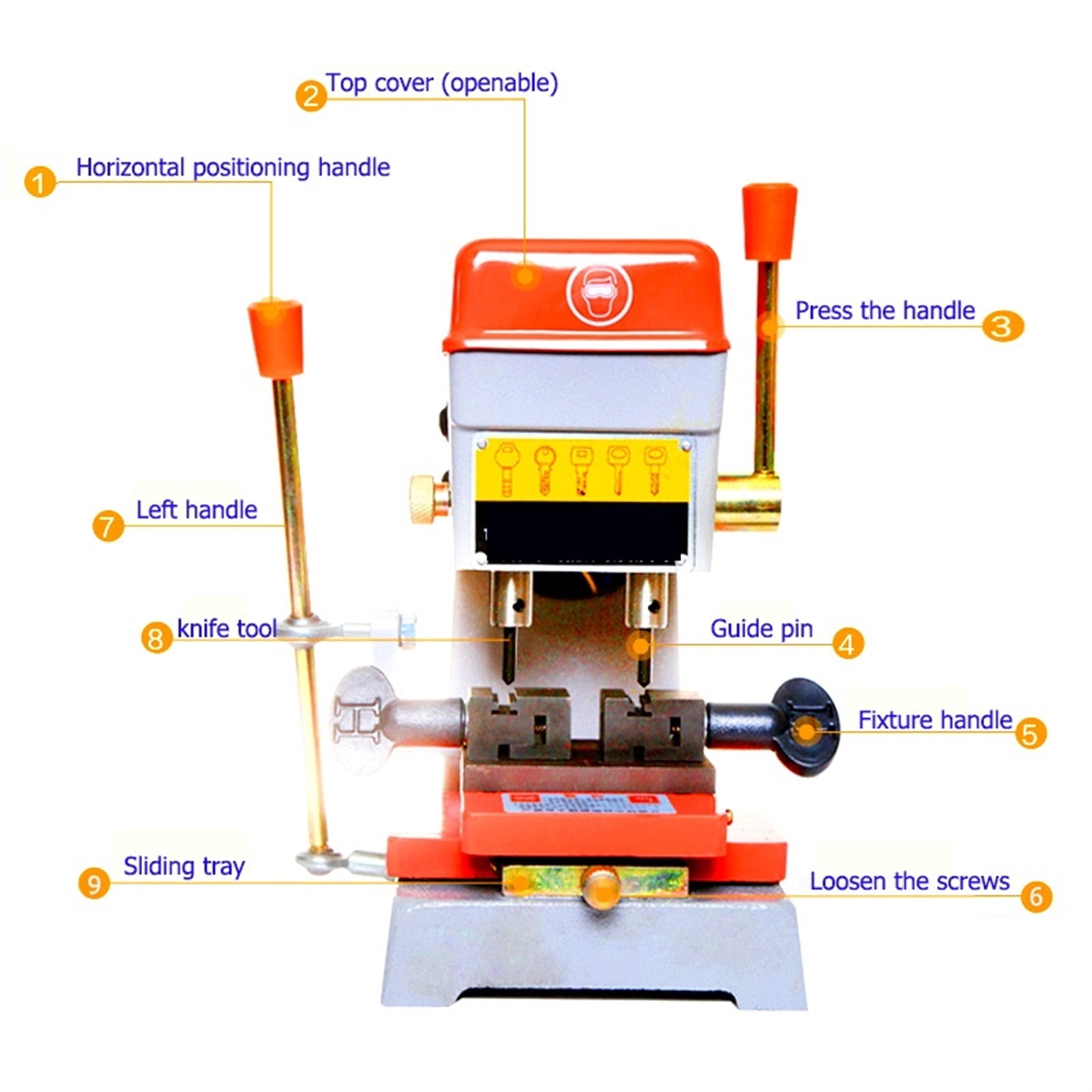 368A Key Cutter Drill Machine 200W Multifunction Key Reproduce 